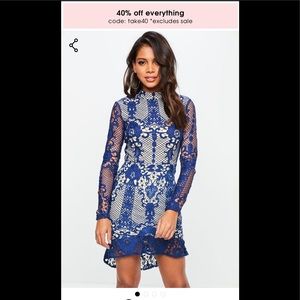 Nwt missguided bodycon dress with ruffle and lace